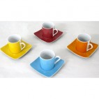 Tasse + sous tasse carrée (Réf 1001 par lot de 24 pcs)
