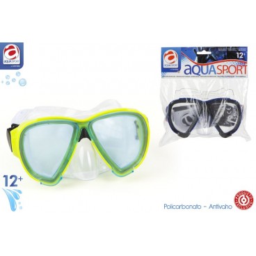 MASQUE PLONGÉE ADULTE:POLICARBONATE/ANTIBUÉE/RÉGLABLE - 3/S ( 12 PIECES)