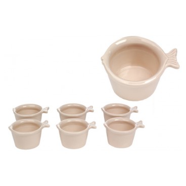 Sets 6 plats apéro poisson (Réf 10432 par lot de 24 sets)