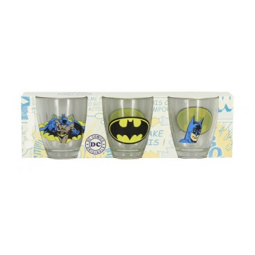 3 verres Batman assortis (Réf 3143 par lot de 24 sets)