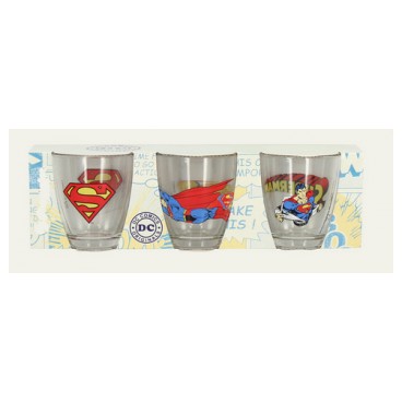 3 verres Superman assortis (Réf 3144 par lot de 24 sets)