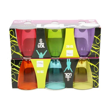 Verres*6 bas couleur LOL (Réf 3147 par lot de 24 sets)
