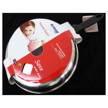 Poele inox 30 cm soft touch (Réf 3119 par lot de 24 pcs)