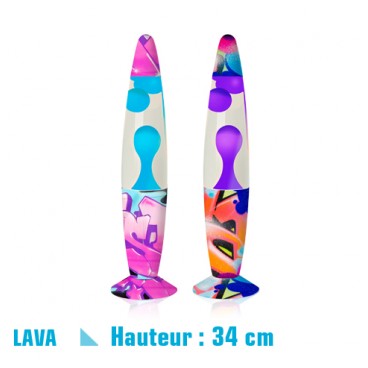 Lampe lave graffiti 34 cm (Réf 1105 par lot de 24 pcs)