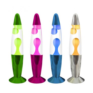 Lampe lava base chrome 34 cm (Réf 1106 par lot de 24 pcs)