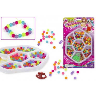 BLISTER PERLES À ENFILER COLLIER ET BRACELETS - 2 ASS ( 48 PIECES)