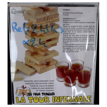 Jeu à boire la tour infernale (Réf 1234 par lot de 24 sets)