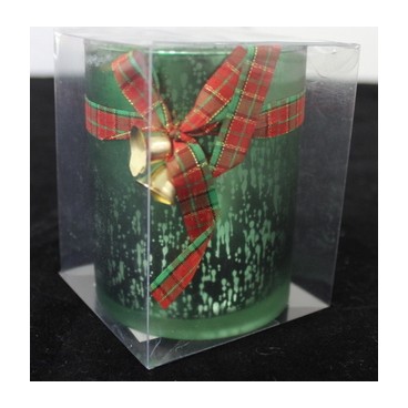 Photophore Noël en verre (Réf 90387 par lot de 24 pcs)