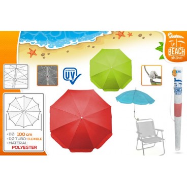 PARASOL D100 CM FLEXIBLE POUR CHAISE POLY PROTECTION UV COUL ( 6 PIECES)