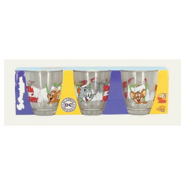 3 verres Tom&Jerry assortis (Réf 3146 par lot de 24 sets)