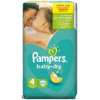 PAMPERS BABY DRY T4 62 COUCHES