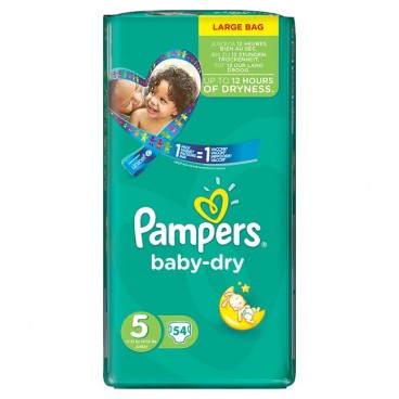 PAMPERS BABY DRY T5 (54couches )