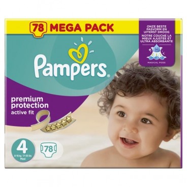 PAMPERS ACTIVE FIT TAILLE 4 78 COUCHES (2X39)