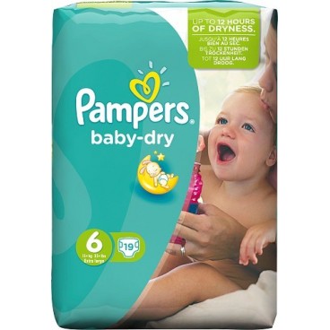 PAMPERS BABY DRY TAILLE 6.19 couches (4x19)