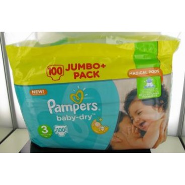 Pampers Baby Dry taille 3 (5-9kg ,11-20 lbs)Jumbo pack 100 couches 
