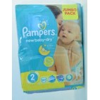 pampers new baby dry t2 lot (2*80 couches) 160 couches