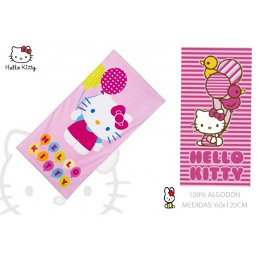 SERVIETTE DE PLAGE 60X120CM - HELLO KITTY - 2 ASS ( 12 PIECES)