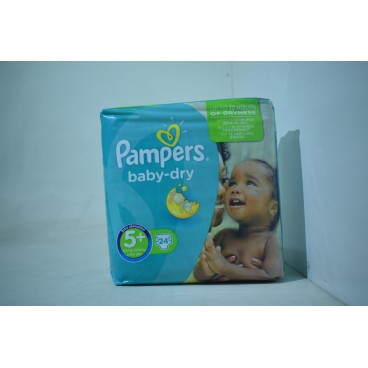 PAMPERS BABY DRY 5 PLUS  - 4X 24 COUCHES