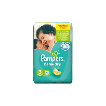 PAMPERS BABY DRY T3 70 COUCHES