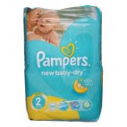 pampers new baby dry t2 ( 2*68couches ) 136 couches