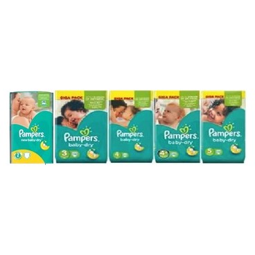 pack pampers baby dry ( 40t3 - 40t4 - 20t4+ - 20t5)