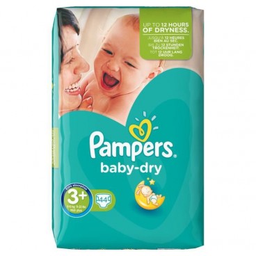 PAMPERS BABY DRY T3+ 44 COUCHES