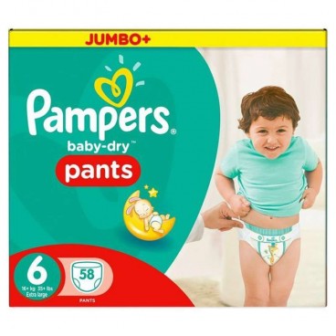 PAMPERS BABY DRY PANTS T6 X 58 KLL 8001090311719