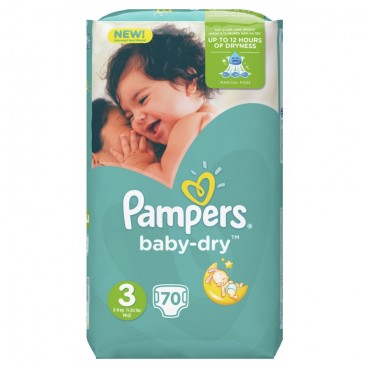 pampers baby dry t3 2x70couches