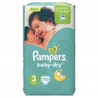 pampers baby dry t3 2x70couches
