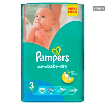 PAMPERS ACTIVE BABY DRY T3 (2X68C)