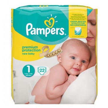 PAMPERS NEW BABY T1 PREMIUM PROTECTION LOTS DE 4 X22COUCHES