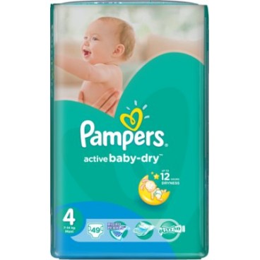 PAMPERS ACTIVE BABY DRY T4 (4X49C)