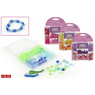 JEU PERLES À ENFILER 4 ASS ( 24 PIECES)