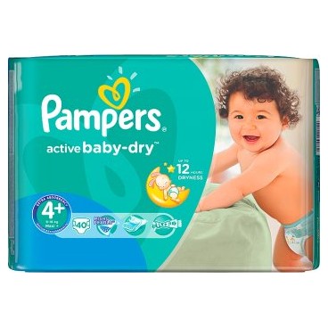 PAMPERS ACTIVE BABY T4+ LOT 4X40 (EN/PL/RO) KLL 8001090949240