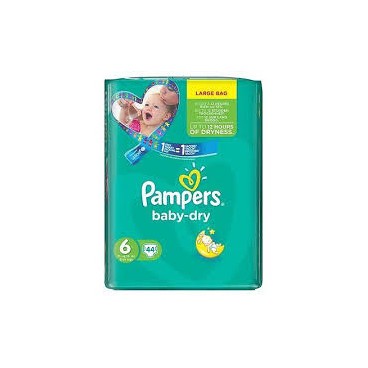 PAMPERS BABY DRY T6 LOT 2X44 COUCHES