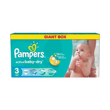 Pampers active baby dry t3 x 108 couches