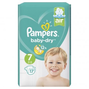PAMPERS BABY DRY T7 X17COUCHES