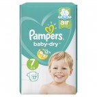 PAMPERS BABY DRY T7 X17COUCHES