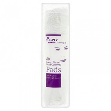 SIMPLY COTTON ROND WOOL COSMETIC PADS 80'S par 12