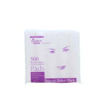 SIMPLY COTTON ROND COSMETIC PADS 500'S par 6