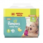 pampers baby dry t6 x 80 couches