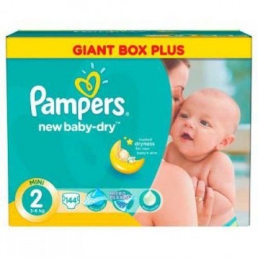 Pampers new baby dry t2 x 144 couches