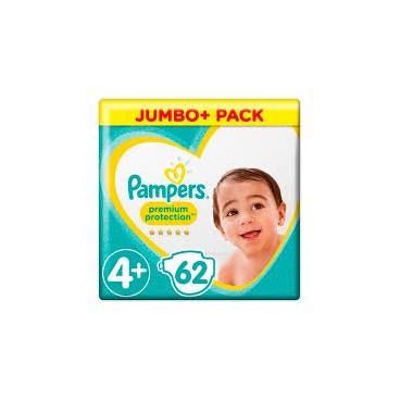 PAMPERS PREMIUM PROTECTION T4 PLUS LOT 2X62 8001090609533