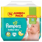 pampers baby dry t4+  x 76 couches
