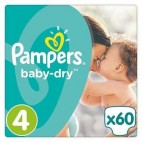 PAMPERS BABY DRY T4 2X60 COUCHES