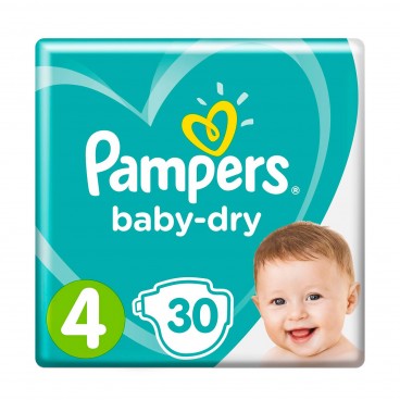 PAMPERS BABY DRY T4 3X30 COUCHES KLL 8001090052124