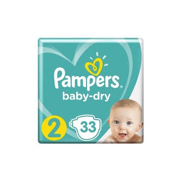 PAMPERS BABY DRY T2 * 4X33 COUCHES