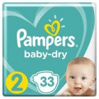 PAMPERS BABY DRY T2 * 4X33 COUCHES