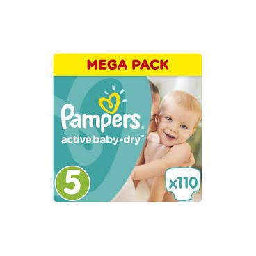 PAMPERS ACTIVE BABY DRY TAILLE 5 110 COUCHES