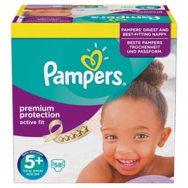 PAMPERS ACTIVE FIT TAILLE 5 PLUS 58 COUCHES (2X29)